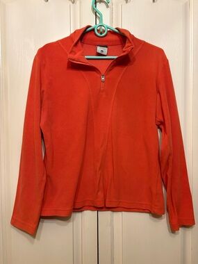 Y2K~ Columbia Women's orange Fleece Pullover